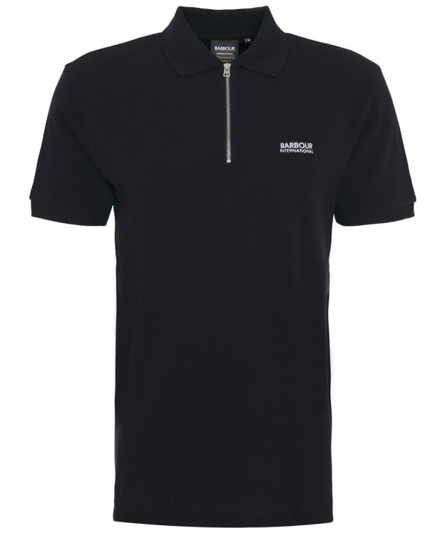 Men's Barbour International Albury Short Sleeve Polo Shirt - Black