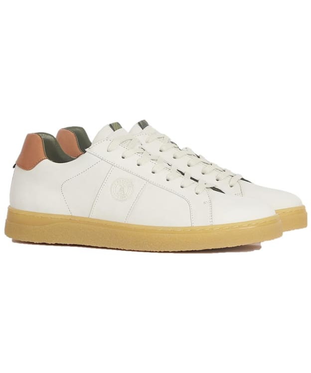 Men's Barbour Reflect Leather Sneakers - Off White