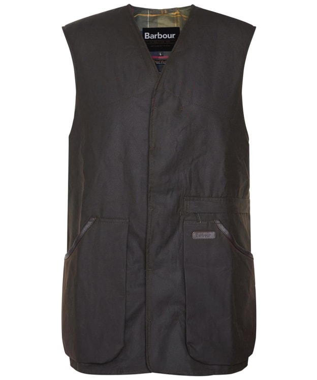 Men's Barbour Alwinton Waxed Cotton Gilet - Olive