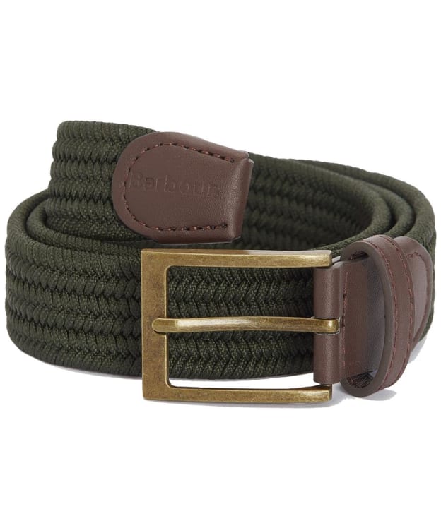 Men's Barbour Nevis Webbing Belt - Dark Olive