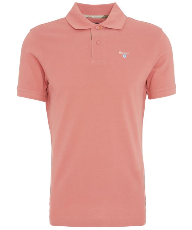 Men's Barbour Tartan Pique Polo Shirt - Pink Clay