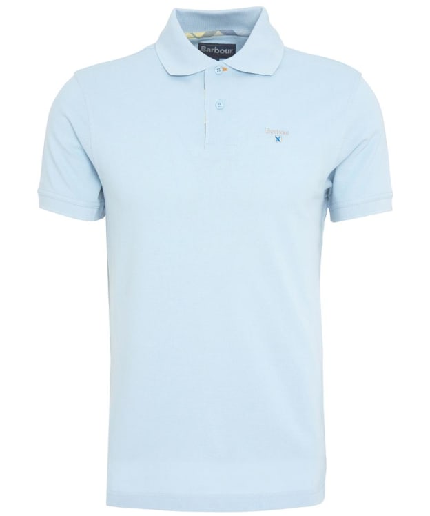 Men's Barbour Tartan Pique Polo Shirt - Niagara Mist