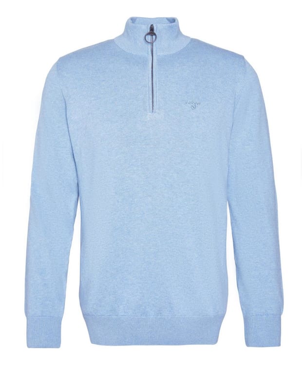 Men’s Barbour Cotton Half Zip Sweater - Dark Chambray