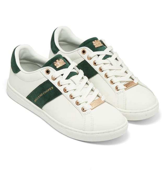 Women’s Holland Cooper Knightsbridge Court Trainer - White / Racing Green