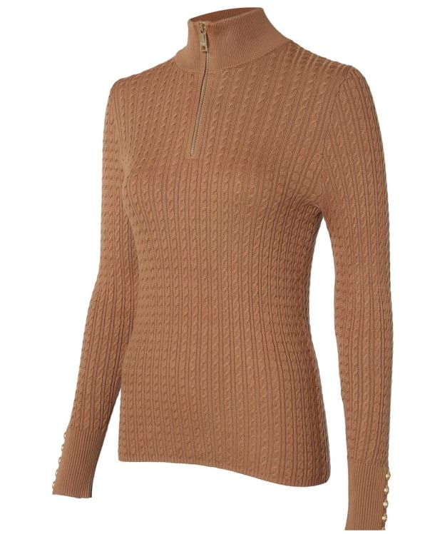 Women’s Holland Cooper Ava Half Zip Knit - Dark Camel Marl