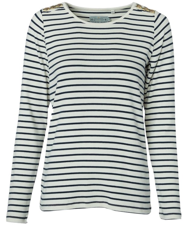 Women’s Holland Cooper Padstow Long Sleeve Crew Neck Tee - Natural / Ink Navy