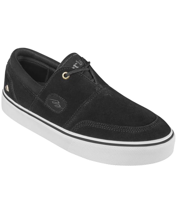 Men's Emerica Servold Suede Skate Shoes - Black / White / Gold