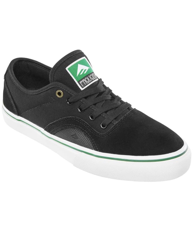 Men's Emerica Provost G6 Suede and Canvas Skate Shoes - Black / White / Gold