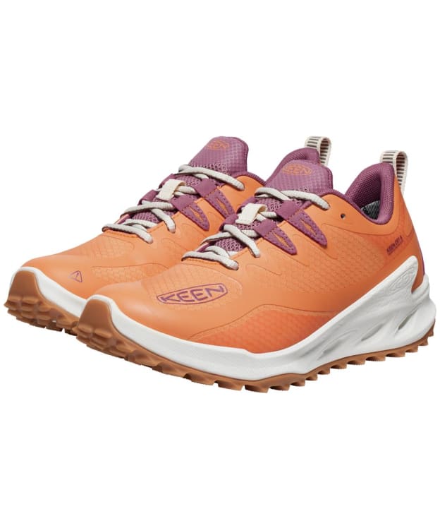 Women's KEEN Zionic Waterproof Hiking Shoes - Tangerine / Star White
