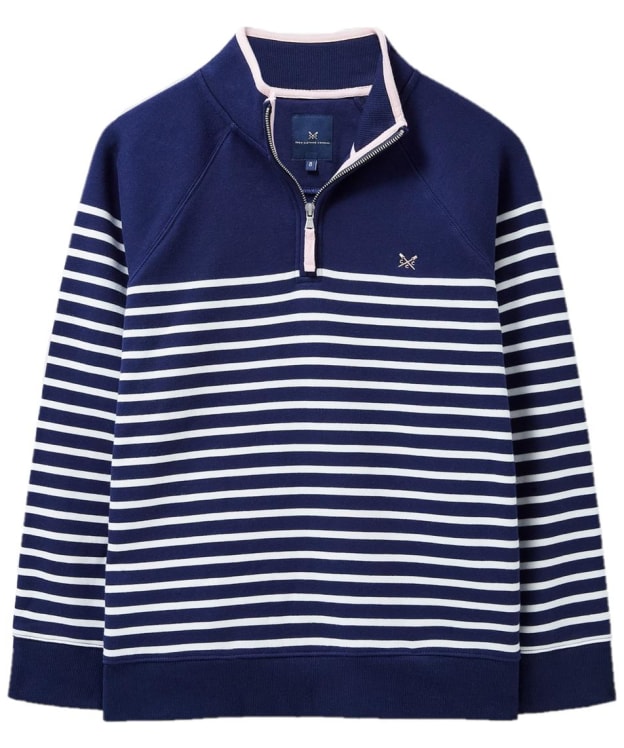 Women’s Crew Clothing Half Zip Sweater - Navy White