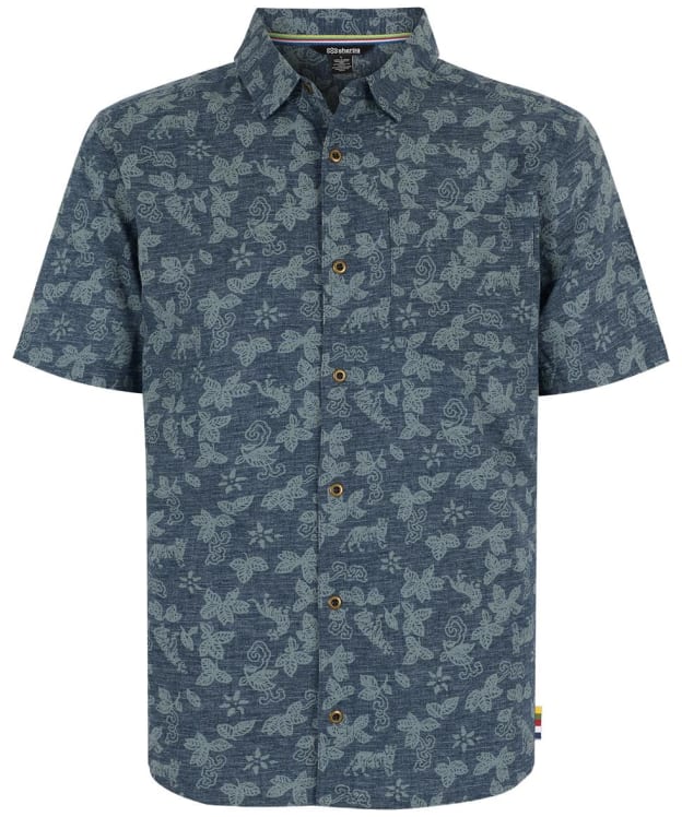 Men’s Sherpa Adventure Gear Tiger Floral Short Sleeved Shirt - Neelo Blue