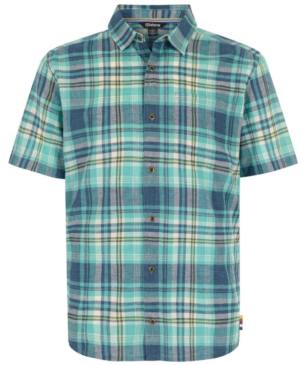 Men’s Sherpa Adventure Gear Hosh Plaid Short Sleeved Shirt - Azule
