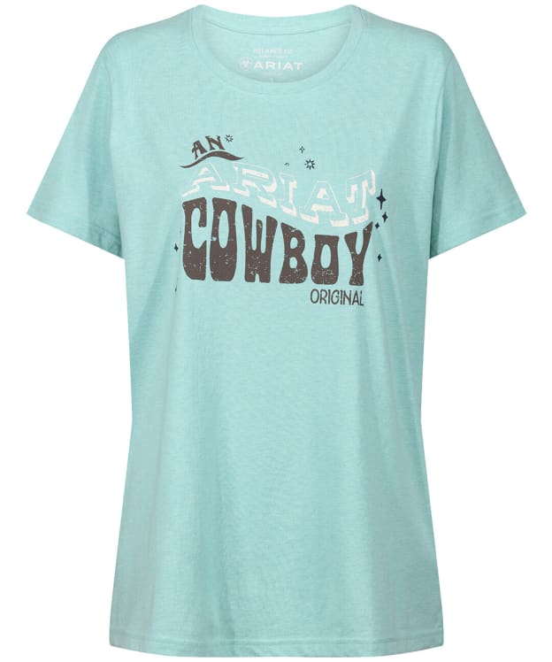 Women’s Ariat Cowboy Short Sleeve T-Shirt - Aqua Heather