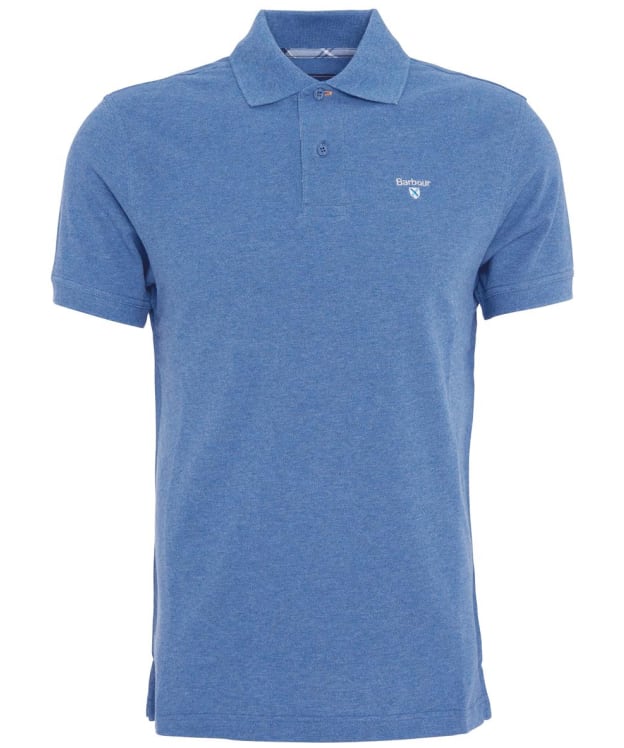 Men's Barbour Tartan Pique Polo Shirt - Dark Chambray Marl