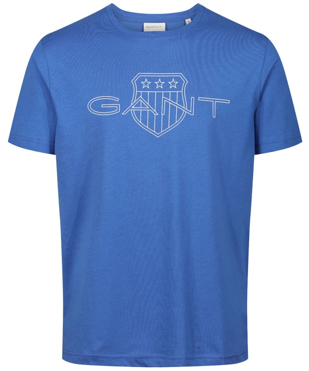 Men's GANT Logo Short Sleeve Cotton T-Shirt - Evening Blue