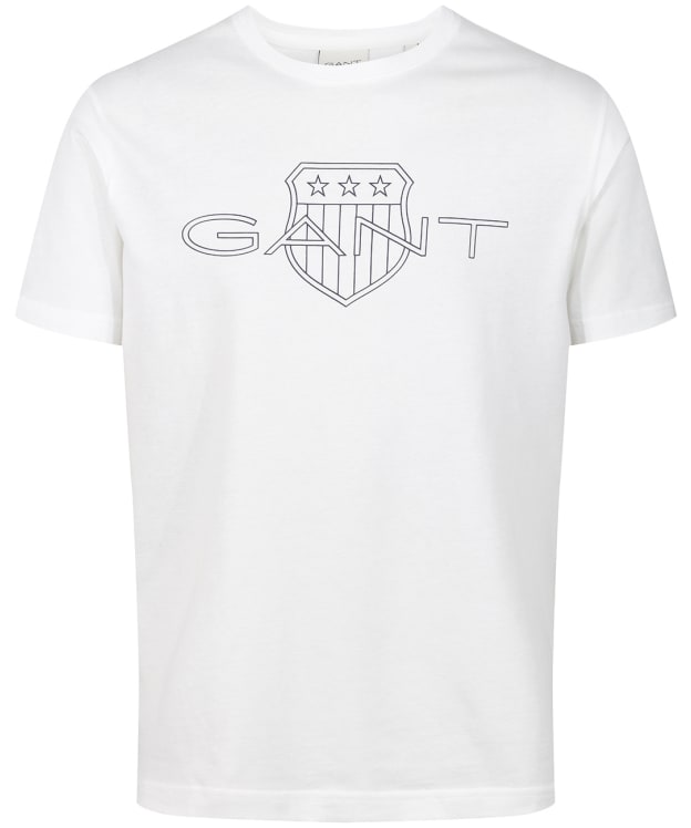 Men's GANT Logo Short Sleeve Cotton T-Shirt - Eggshell