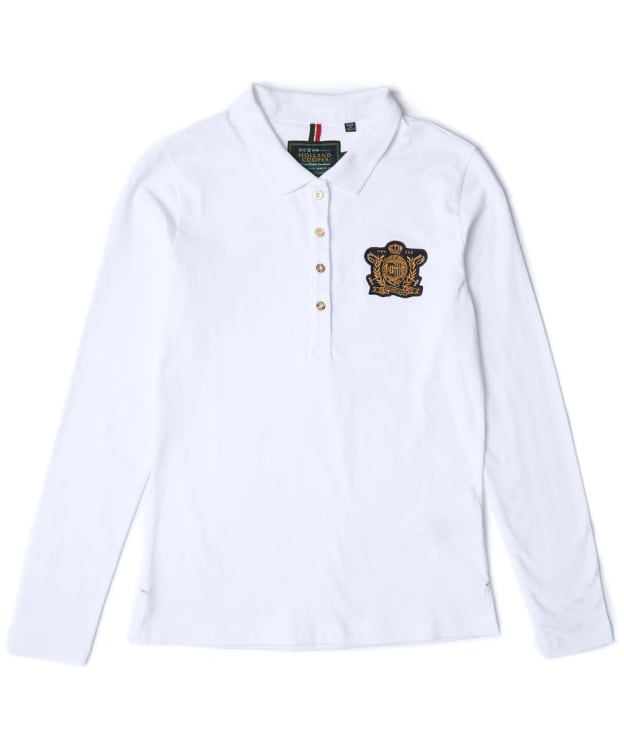 Women’s Holland Cooper Long Sleeve Crest Polo Shirt - White