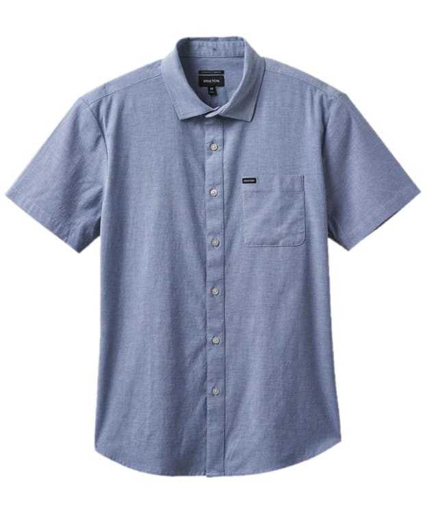 Men's Brixton Charter Oxford Short Sleeve Woven Shirt - Light Blue Chambray