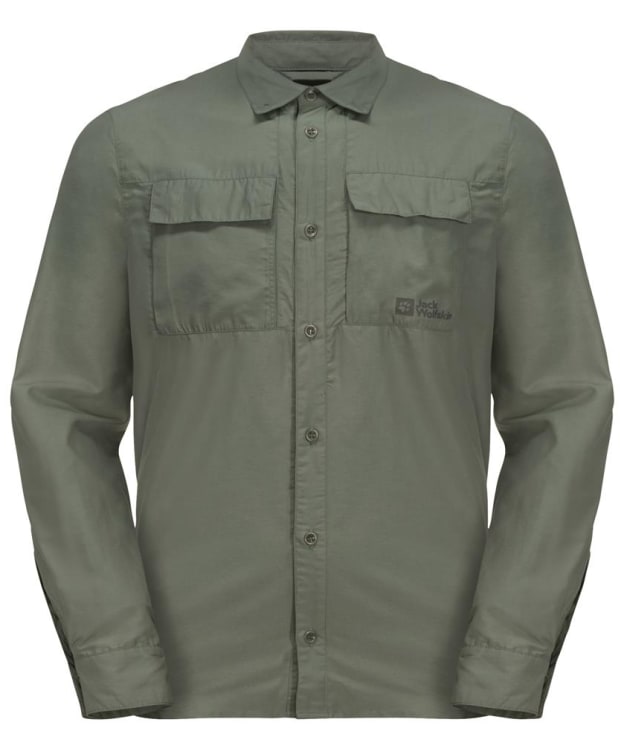 Men's Jack Wolfskin Barrier Long Sleeve Shirt - Hedge Green