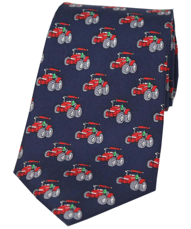 Men's Soprano Red Tractors Country Silk Tie - Navy