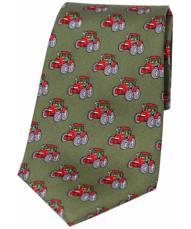 Men's Soprano Red Tractors Country Silk Tie - Green