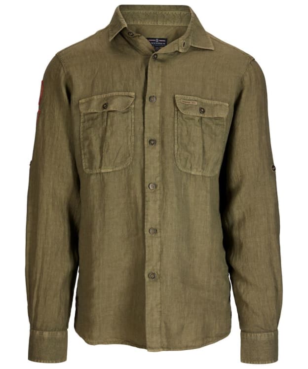 Men’s Amundsen Safari Linen Long Sleeve Shirt - Olive Ash
