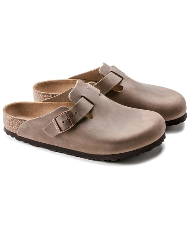 Birkenstock Boston Oiled Leather Clogs - Regular Footbed - Tobacco Brown