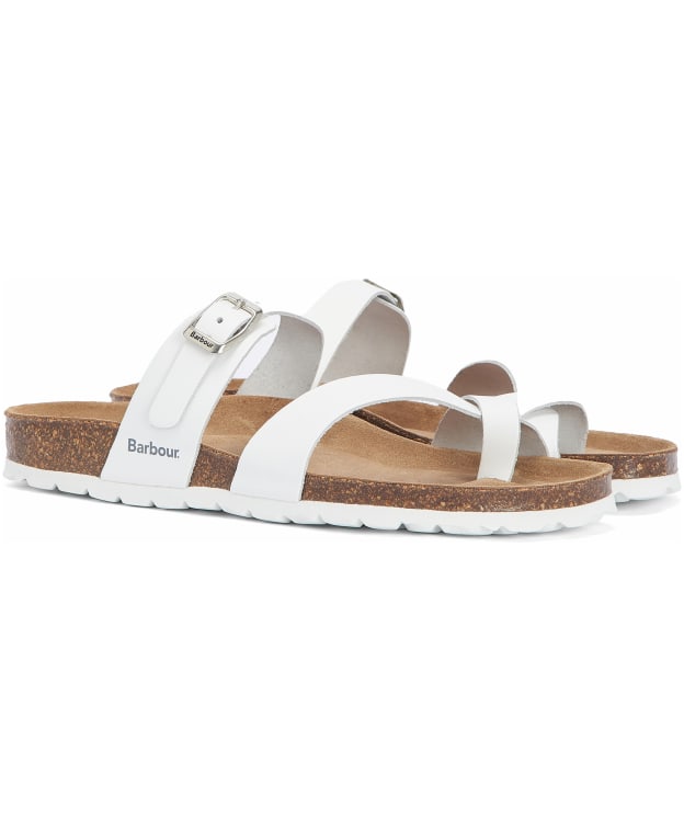 Women's Barbour Langton Suede Strappy Sandal - White