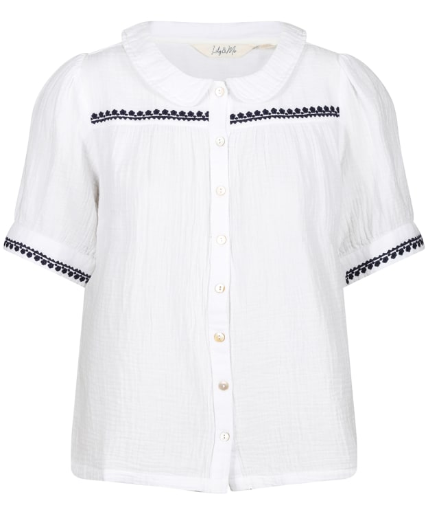 Women's Lily & Me Embroidered Lily Top - White