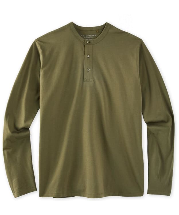 Men's Outerknown Sojourn Long Sleeve Henley Tee - Olive Night