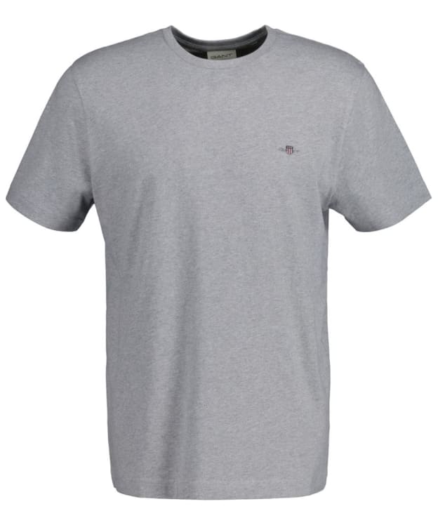 Men's GANT Regular Shield Short Sleeve Cotton T-Shirt - Grey Melange