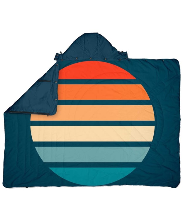 Voited Ripstop Travel Outdoor Hooded Blanket - Sunset Stripes