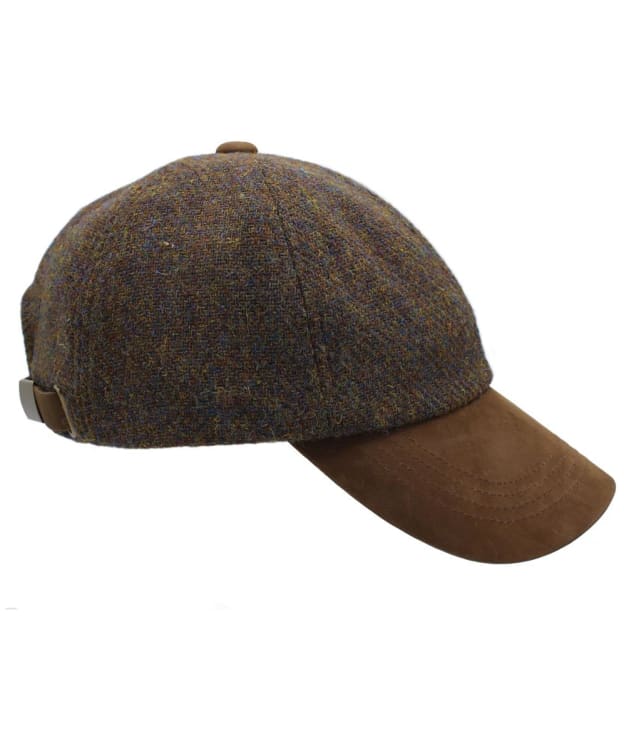 Heather Glencairn Harris Tweed Leather Peak Baseball Cap - Brown Mix