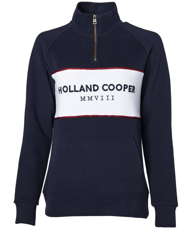 Women's Holland Cooper Sporting Heritage Zip Henley Sweatshirt - Ink Navy