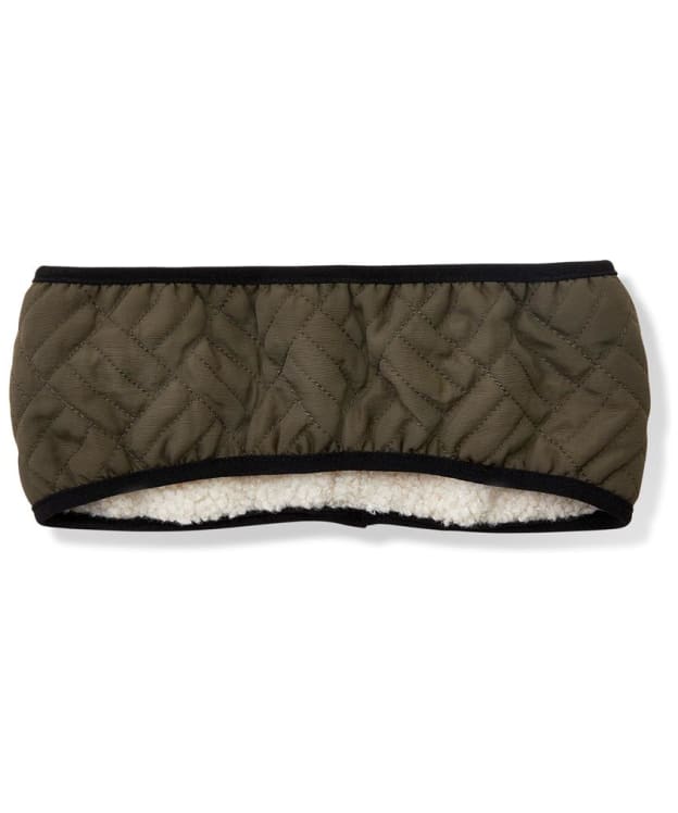 Women's Ariat Reversible Quilted Fleece Headband - Olive Green / Tan