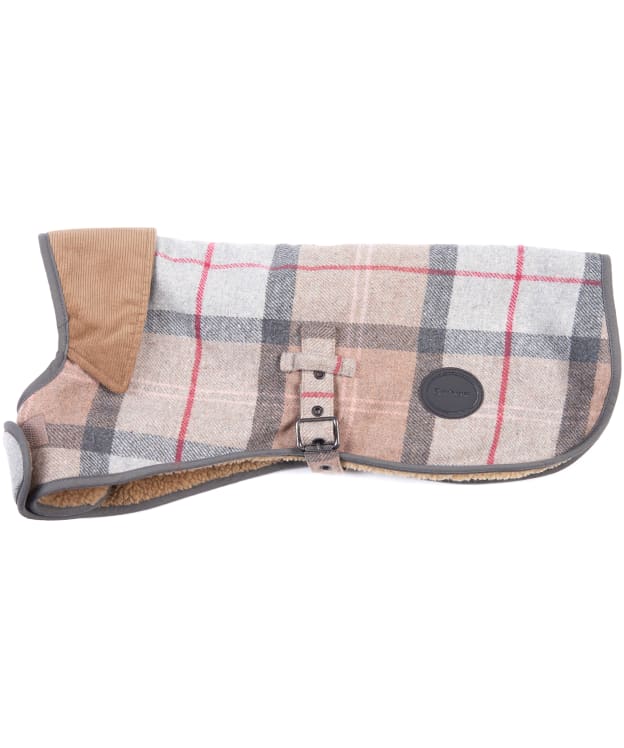 Barbour Wool Touch Dog Coat - Taupe / Pink Tartan