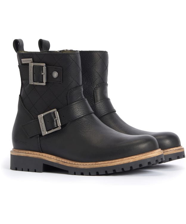 Women's Barbour Bramble Double Buckle Waterproof Boots - Black