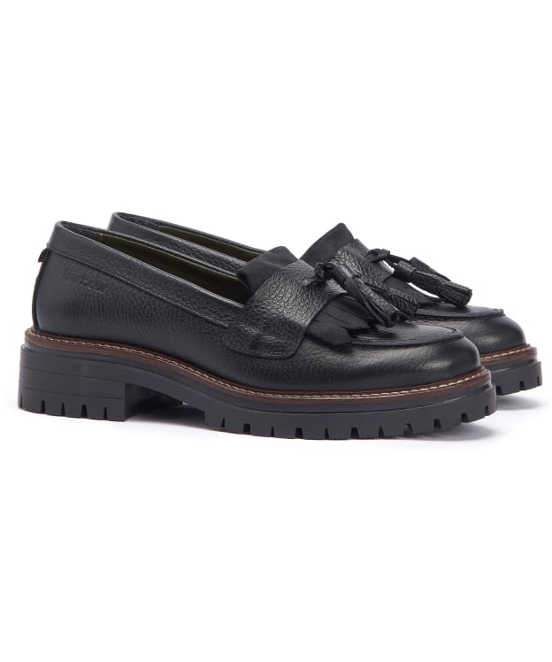 Women's Barbour Dolores Tassel Trim Loafers - Black