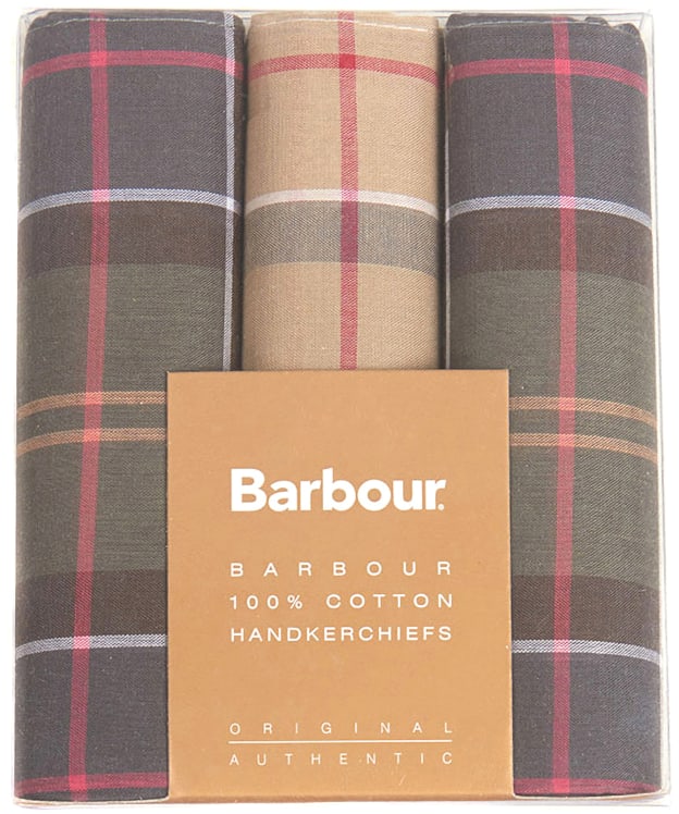 Men's Barbour Classic Tartan Handkerchief - Boxed Set of 3 - Classic Tartan