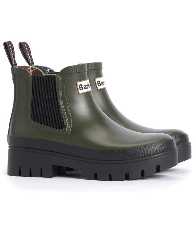 Women's Barbour Halton Chelsea Wellingtons - Olive / Black