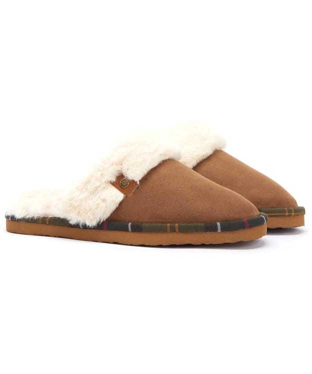 Women's Barbour Claudia Mule Slippers - Camel
