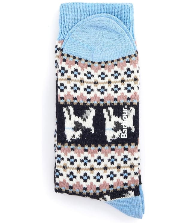 Women’s Barbour Terrier Fairisle Socks - Navy / Pink
