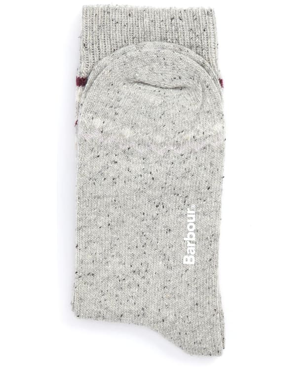 Women's Barbour Anaise Fair Isle Socks - Light Grey / Cabernet