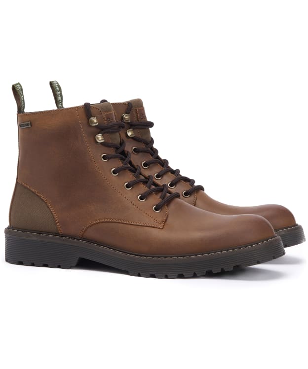 Men's Barbour Harvey Waterproof Derby Boots - Teak
