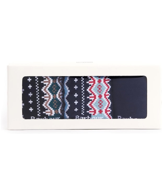 Men's Barbour Fairisle Sock Gift Box - Blue Granite / Green Loch