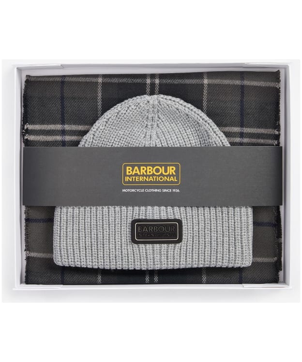Men's Barbour International Sweeper Beanie & Scarf Gift Set - Grey
