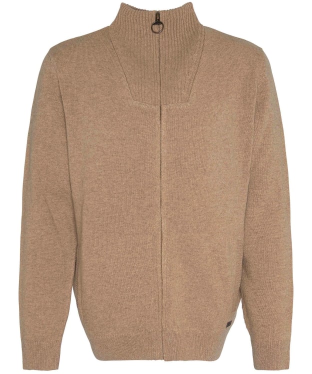 Men's Barbour Nelson Essential Full-Zip Jumper - Stone