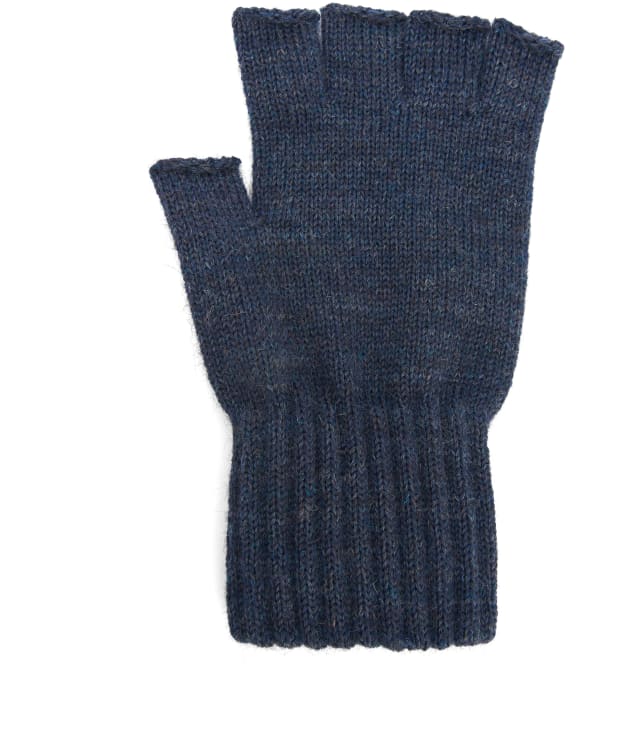 Men's Barbour Fingerless Lambswool Gloves - Navy