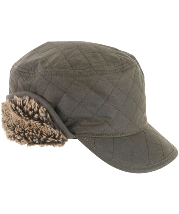 Men's Barbour Stanhope Trapper Waxed Hat - Olive