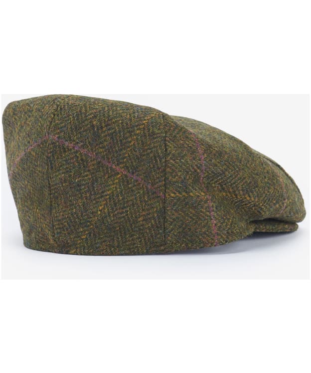 Men's Barbour Wool Crieff Flat Cap - Olive / Purple / Yellow